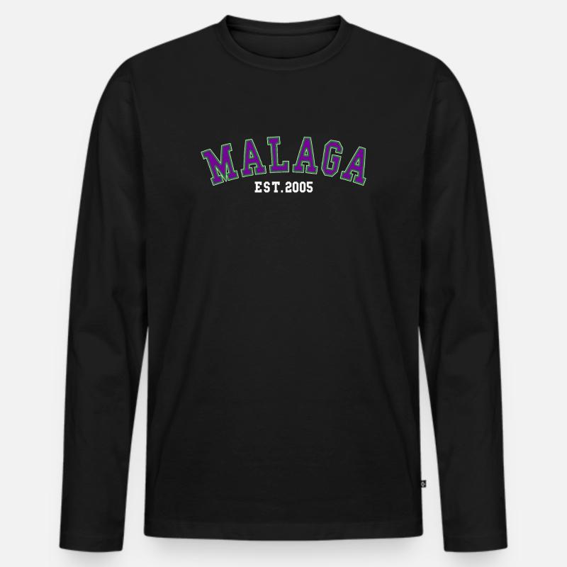 Málaga Est. 2005 - Männer Premium Bio Langarmshirt - Schwarz