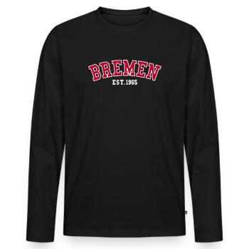 Brême Est. 1965 - T-shirt manches longues Premium bio Homme - noir - Devant - Nico (187cm)