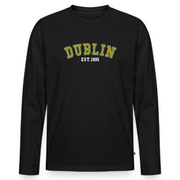 Cité de Dublin 1995 - T-shirt manches longues Premium bio Homme - noir - Devant - Nico (187cm)