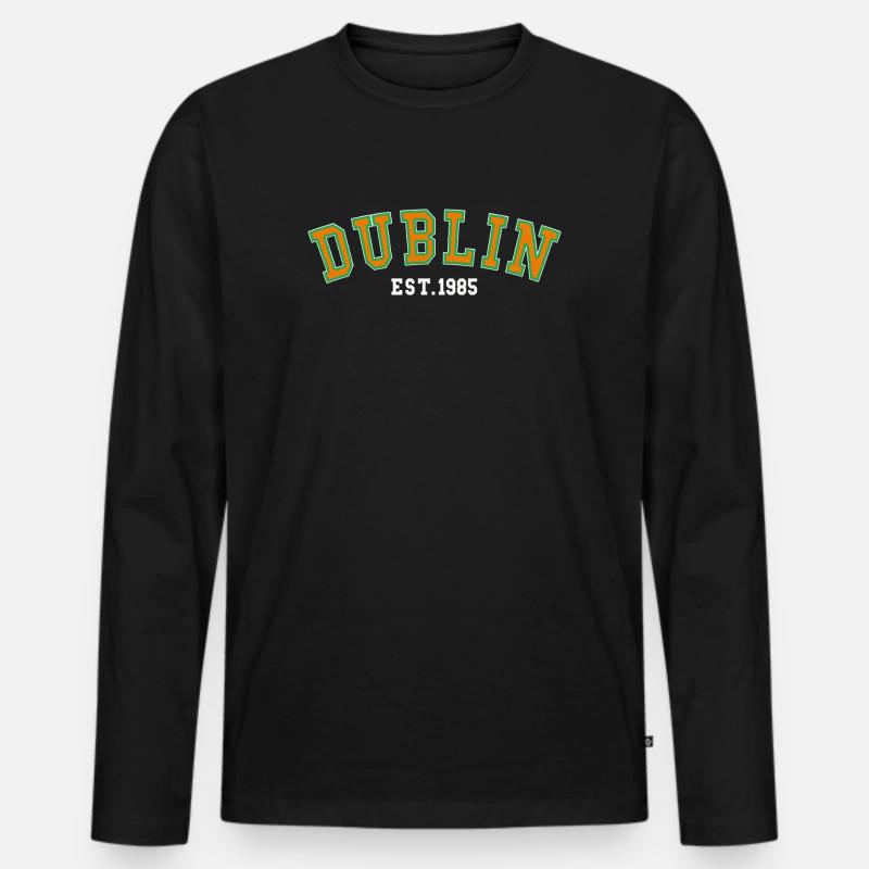 Dublin Gegründet 1985 - Männer Premium Bio Langarmshirt - Schwarz