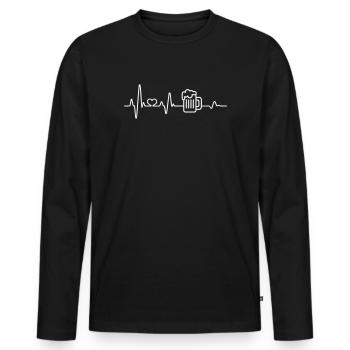 Brindille Chope de bière Cadeau pour amateurs de bière - T-shirt manches longues Premium bio Homme - noir - Devant - Nico (187cm)