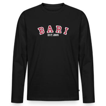 Bari Est 2005 - Männer Premium Bio Langarmshirt - Schwarz - Vorne - Nico (187cm)
