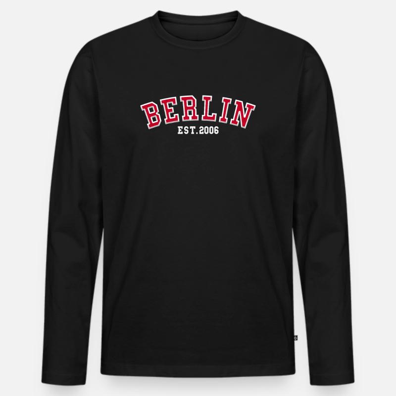 Berlin gegründet 2006 - Männer Premium Bio Langarmshirt - Schwarz
