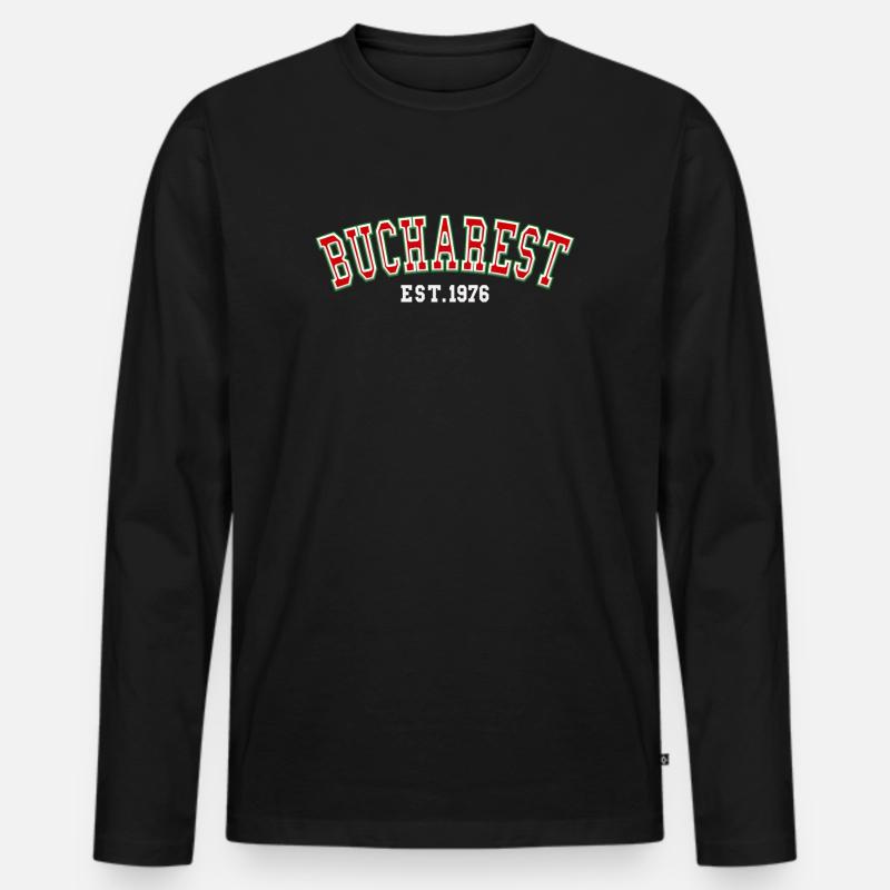 Bukarest gegründet 1976 - Männer Premium Bio Langarmshirt - Schwarz