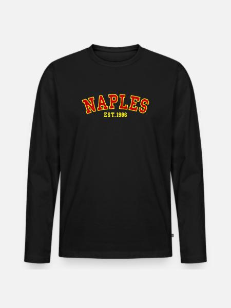 Naples Est. 1986 - Men's Premium Organic Long Sleeve Shirt - black