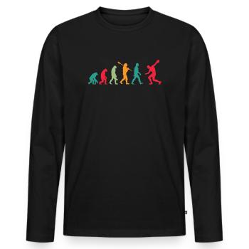 Diskuswerfen Diskuswerfer Evolution Diskus - Männer Premium Bio Langarmshirt - Schwarz - Vorne - Nico (187cm)