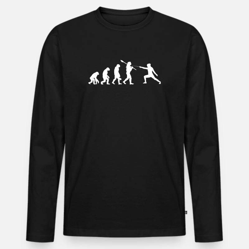 Entwicklung des Fechtsport-Epee-Foil-Säbels - Männer Premium Bio Langarmshirt - Schwarz