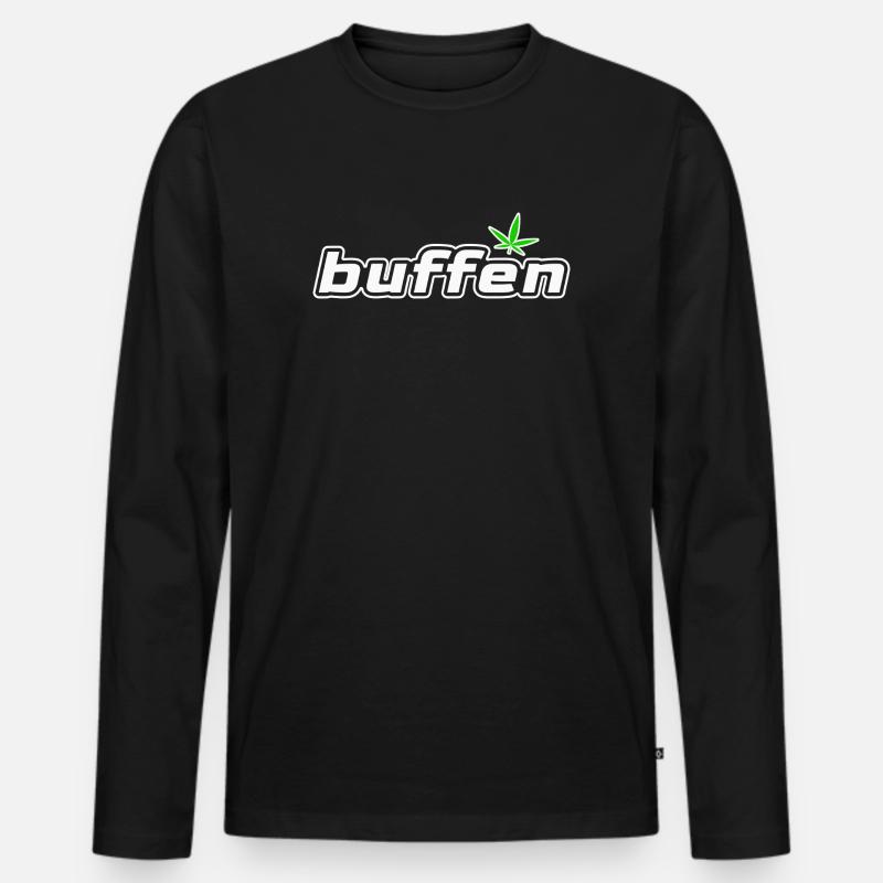 Buffen - Männer Premium Bio Langarmshirt - Schwarz