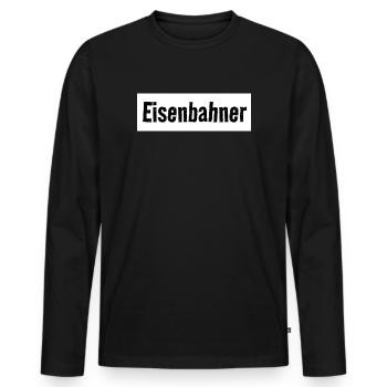 Railroad Fan Train Rails Lover - Men's Premium Organic Long Sleeve Shirt - black - Front - Nico (187cm)