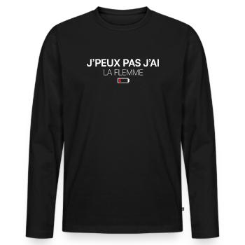 I CAN'T, I'M LAZY. | Humor - Men's Premium Organic Long Sleeve Shirt - black - Front - Nico (187cm)