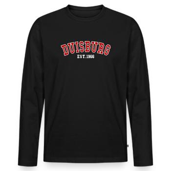 Duisburg gegründet 1966 - Männer Premium Bio Langarmshirt - Schwarz - Vorne - Nico (187cm)