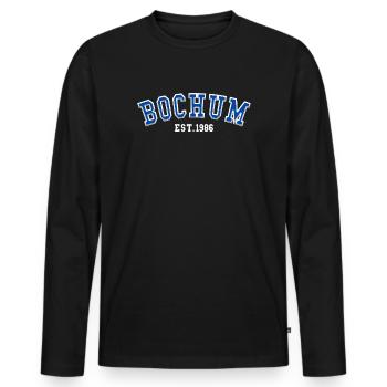 Bochum Fondé en 1986 - T-shirt manches longues Premium bio Homme - noir - Devant - Nico (187cm)