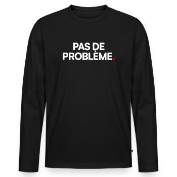 Pas de problème - T-shirt manches longues Premium bio Homme - noir - Devant - Nico (187cm)