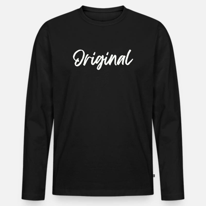 original - Männer Premium Bio Langarmshirt - Schwarz