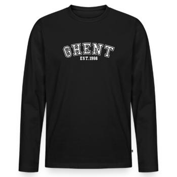 Gand fondé en 1966 - T-shirt manches longues Premium bio Homme - noir - Devant - Nico (187cm)