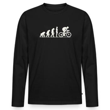 Gravel Bike Evolution - Men's Premium Organic Long Sleeve Shirt - black - Front - Nico (187cm)