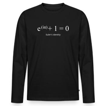 Euler-Identität e^(iπ)+1=0 - Männer Premium Bio Langarmshirt - Schwarz - Vorne - Nico (187cm)