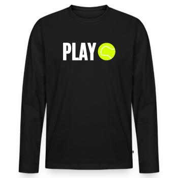 Joueur de tennis - T-shirt manches longues Premium bio Homme - noir - Devant - Nico (187cm)
