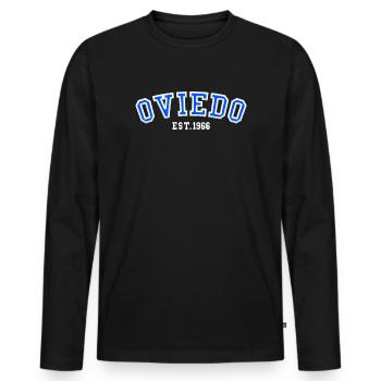 Oviedo Fondé en 1966 - T-shirt manches longues Premium bio Homme - noir - Devant - Nico (187cm)