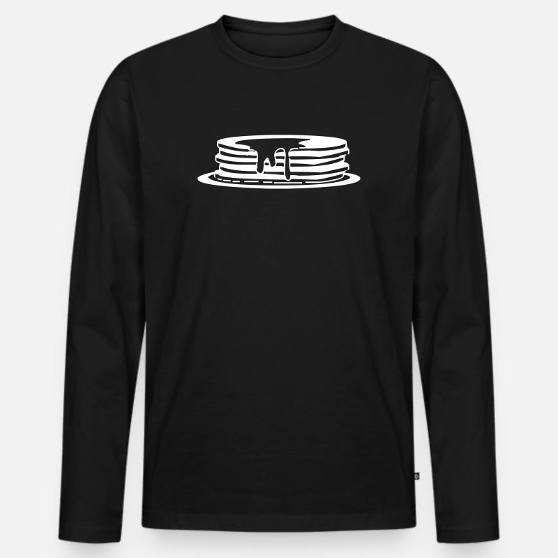Pfannkuchen - Männer Premium Bio Langarmshirt - Schwarz
