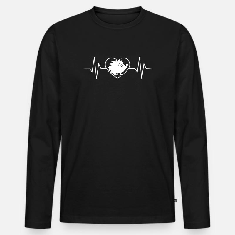 Igel - Männer Premium Bio Langarmshirt - Schwarz