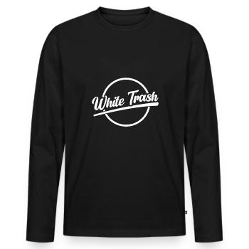 Tenue De poubelle blanche - T-shirt manches longues Premium bio Homme - noir - Devant - Nico (187cm)