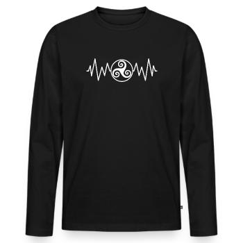 Triskel heart rate - Men's Premium Organic Long Sleeve Shirt - black - Front - Nico (187cm)