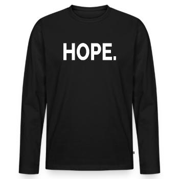 Retro - Hoffnung - Männer Premium Bio Langarmshirt - Schwarz - Vorne - Nico (187cm)