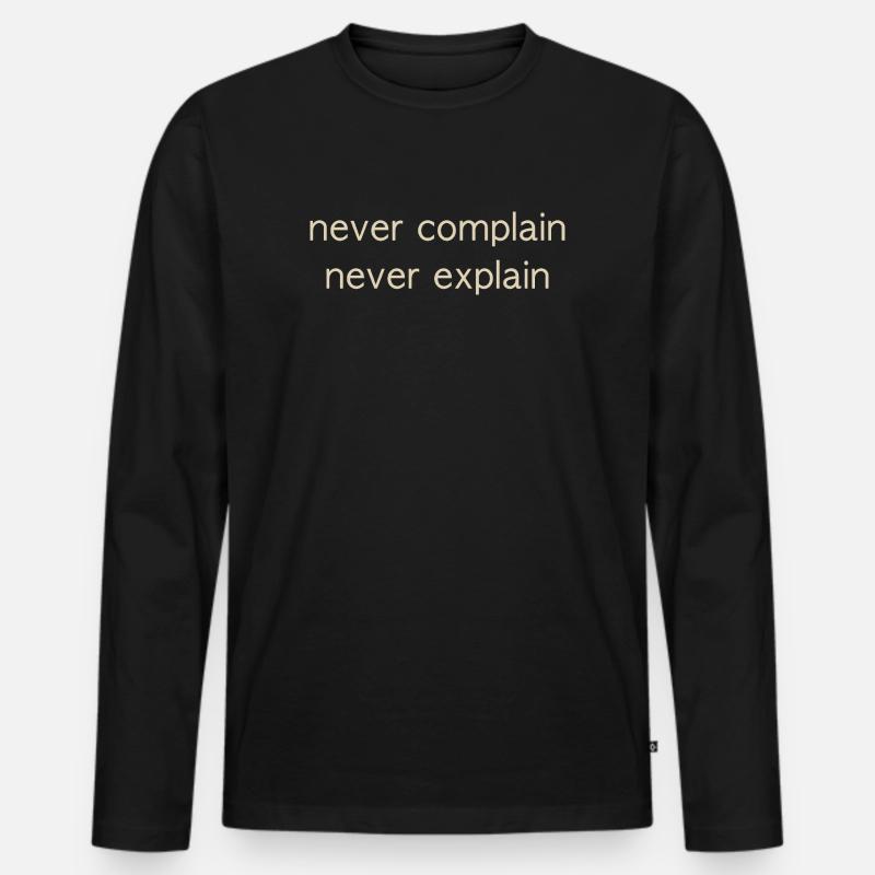 never - Männer Premium Bio Langarmshirt - Schwarz