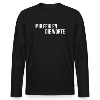 I'm at a loss for words - Men's Premium Organic Long Sleeve Shirt - black - Front - Nico (187cm)