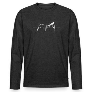 Salamandre de feu Salamandre - T-shirt manches longues Premium bio Homme - anthracite chiné - Devant - Nico (187cm)