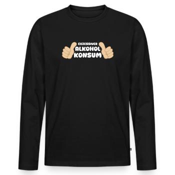 Excessive Alcohol Drinking Gift Funny - Men's Premium Organic Long Sleeve Shirt - black - Front - Nico (187cm)