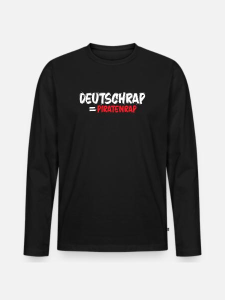 Piratenmusik-hiphop-deutschrap_rap1 - Männer Premium Bio Langarmshirt - Schwarz