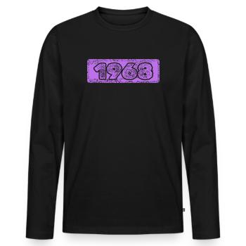1968 - T-shirt manches longues Premium bio Homme - noir - Devant - Nico (187cm)