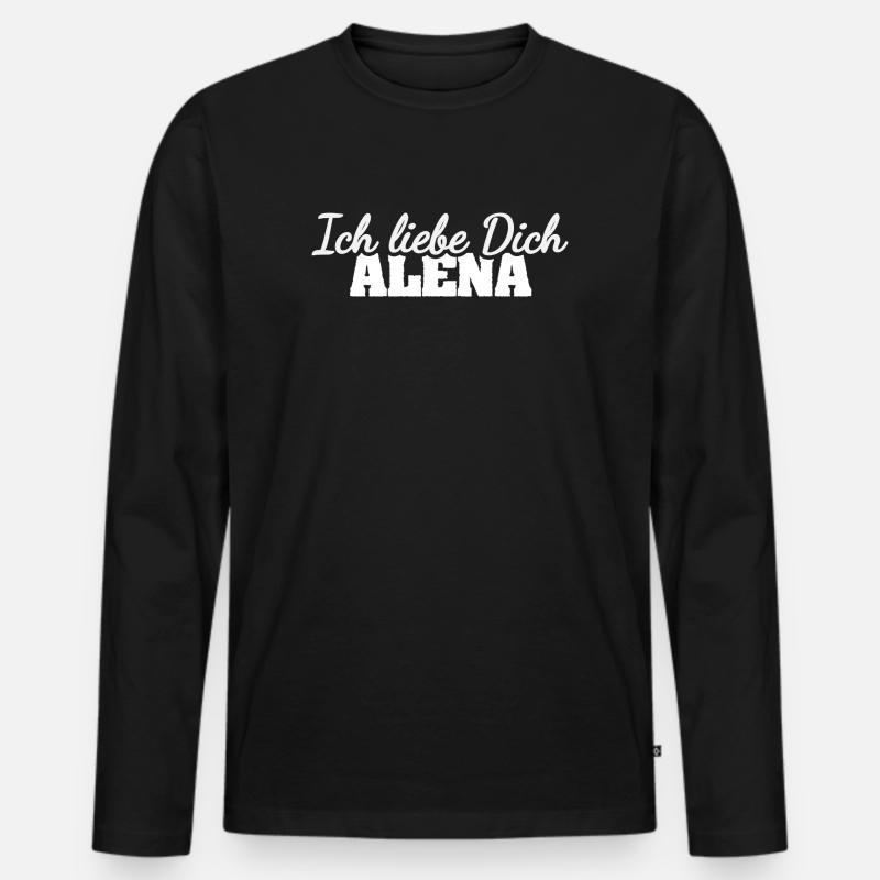 Geschenk für Alena - Männer Premium Bio Langarmshirt - Schwarz
