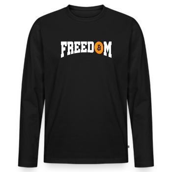 Freedom Bitcoin - Men's Premium Organic Long Sleeve Shirt - black - Front - Nico (187cm)