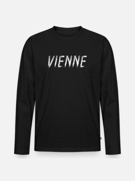Vienne Brossé Contrasté - T-shirt manches longues Premium bio Homme - noir
