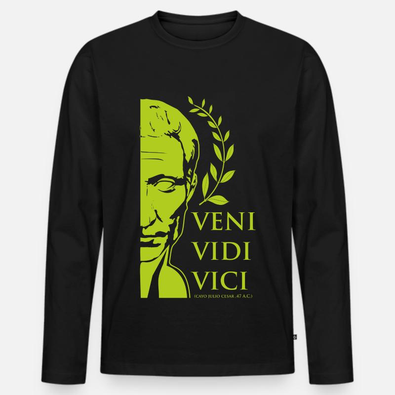 Caesar - Männer Premium Bio Langarmshirt - Schwarz