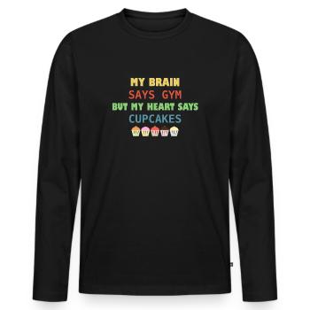 Cupcakes Muffin Muffins Lecker Süßigkeiten Essen - Männer Premium Bio Langarmshirt - Schwarz - Vorne - Nico (187cm)