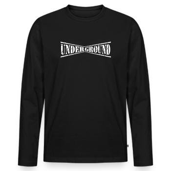 underground ghetto hip hop oldschool strasse urban - Männer Premium Bio Langarmshirt - Schwarz - Vorne - Nico (187cm)