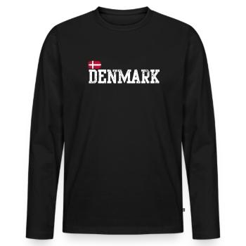 Denmark Pride Schablone - Männer Premium Bio Langarmshirt - Schwarz - Vorne - Nico (187cm)
