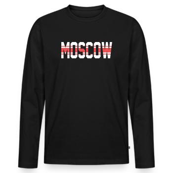 Moscou - T-shirt manches longues Premium bio Homme - noir - Devant - Nico (187cm)