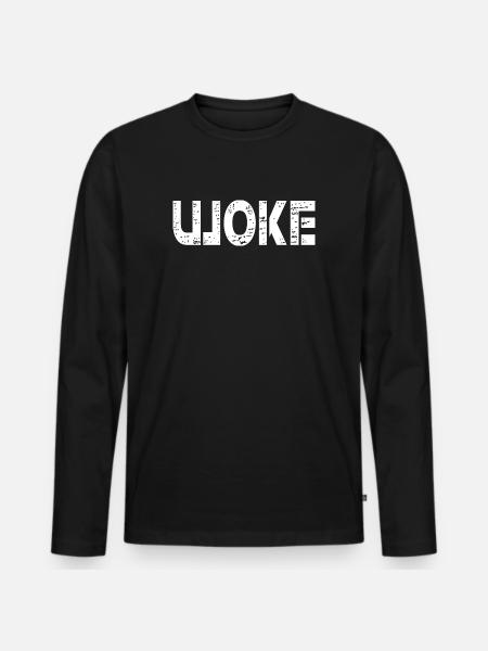 Woke - Men's Premium Organic Long Sleeve Shirt - black