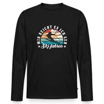 Ski fahren Ski Fahrer Wintersport Männer Geschenk - Männer Premium Bio Langarmshirt - Schwarz - Vorne - Nico (187cm)