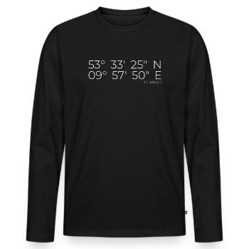 Coordinates St. Pauli Hamburg - Men's Premium Organic Long Sleeve Shirt - black - Front - Nico (187cm)