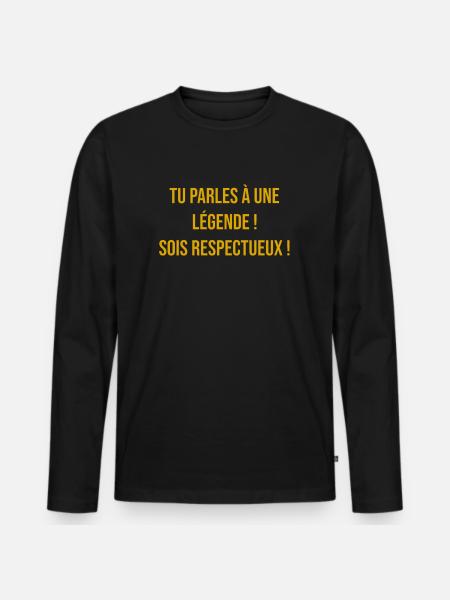 Tu parles à une légende - T-shirt manches longues Premium bio Homme - noir