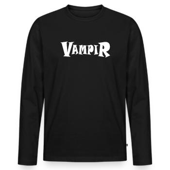 VAMPIR - Männer Premium Bio Langarmshirt - Schwarz - Vorne - Nico (187cm)