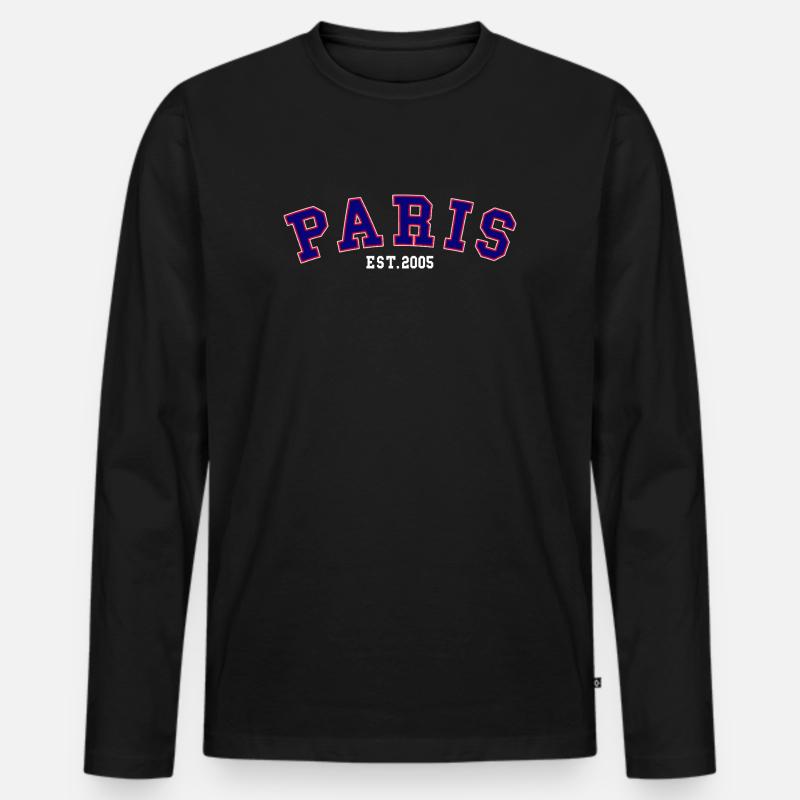 PARIS_EST_2005 - Männer Premium Bio Langarmshirt - Schwarz