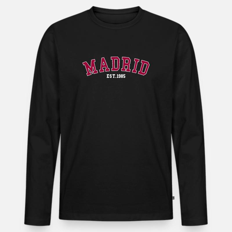 Madrid_Est_1985 - Männer Premium Bio Langarmshirt - Schwarz