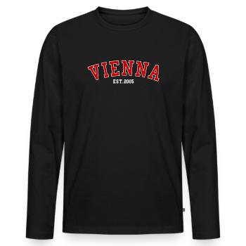 Vienna_Est_2005 - T-shirt manches longues Premium bio Homme - noir - Devant - Nico (187cm)